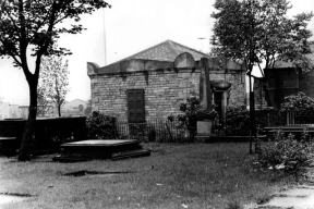 Black and white photograph of the Walker mausoleum